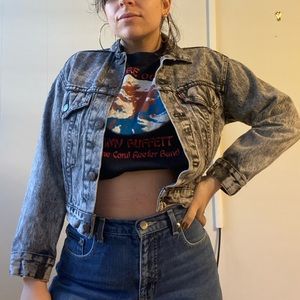 Vintage black acid wash Levi’s jacket